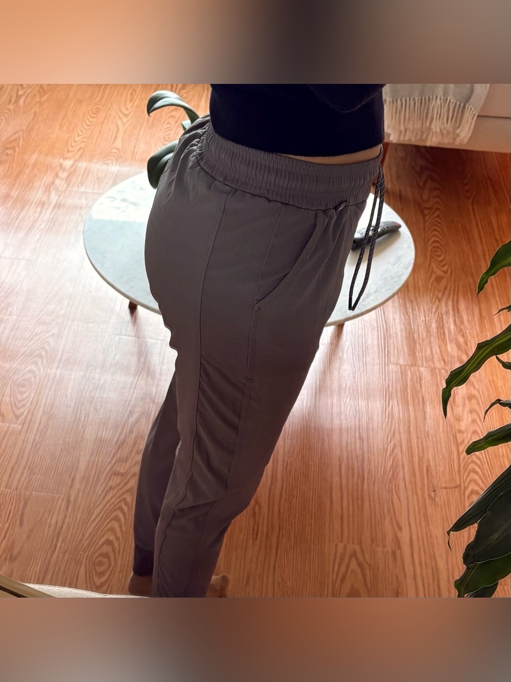 Women's Elastic Waist Track Joggers - Gray